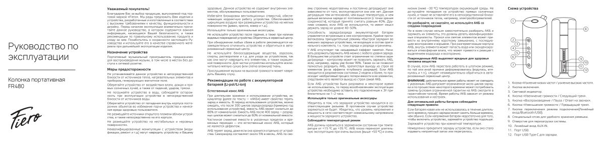 Портативная колонка Fiero Vortex X,