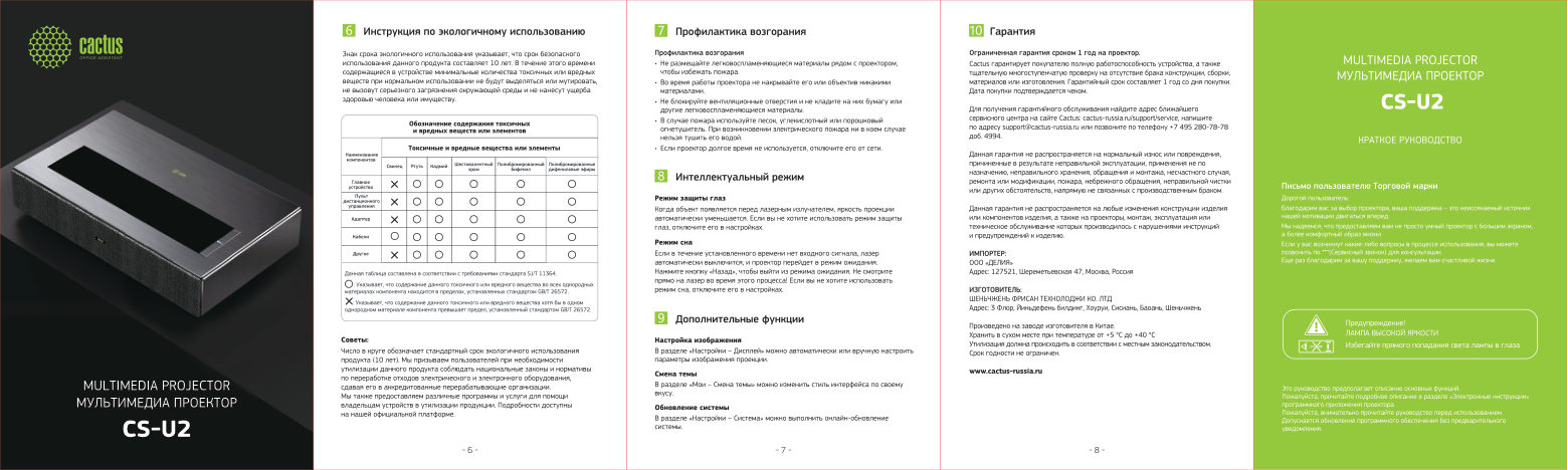 Проектор Cactus CS-U2.B