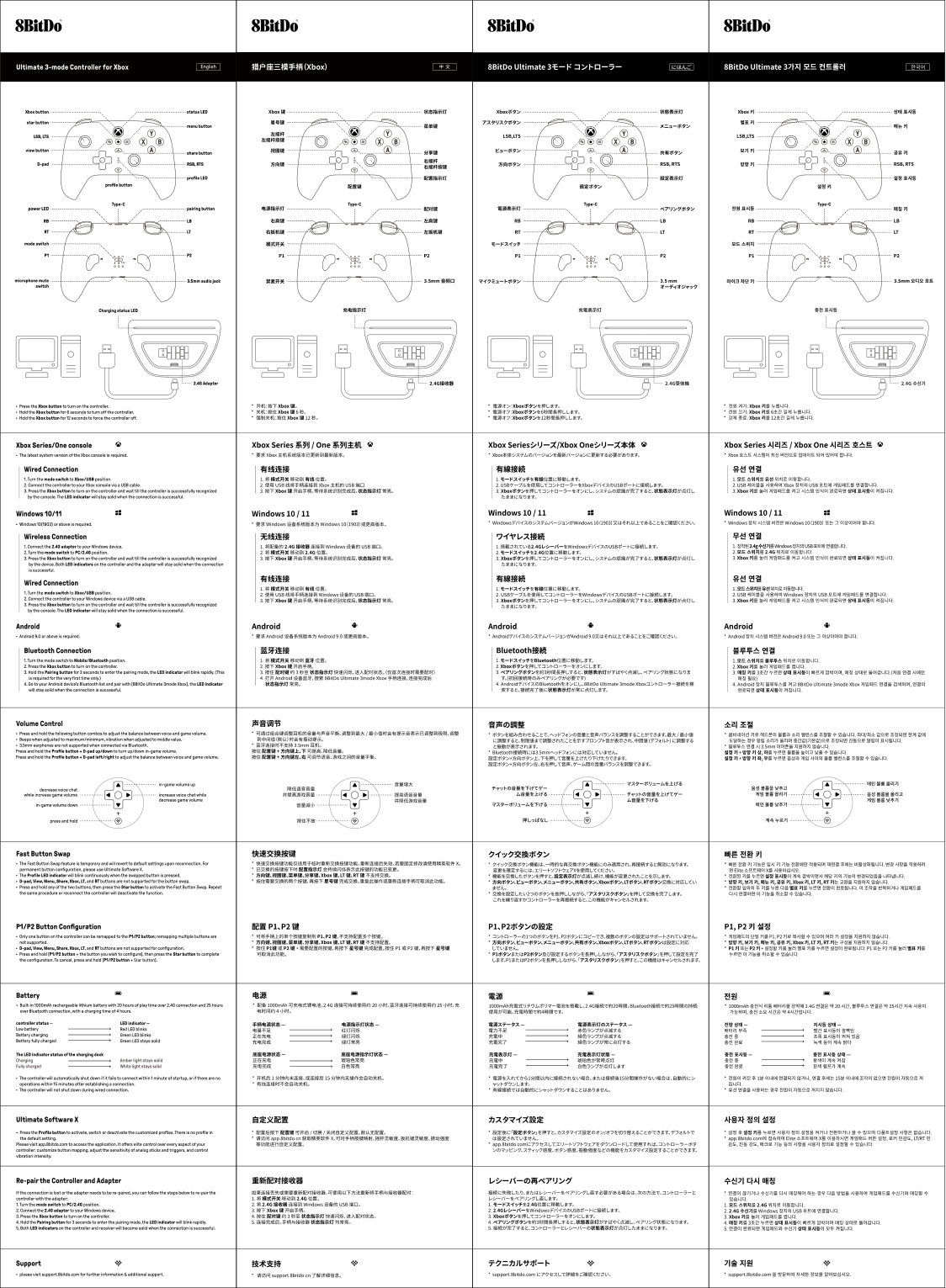 Геймпад беспроводной/проводной 8BitDo Ultimate 3-mode for Xbox