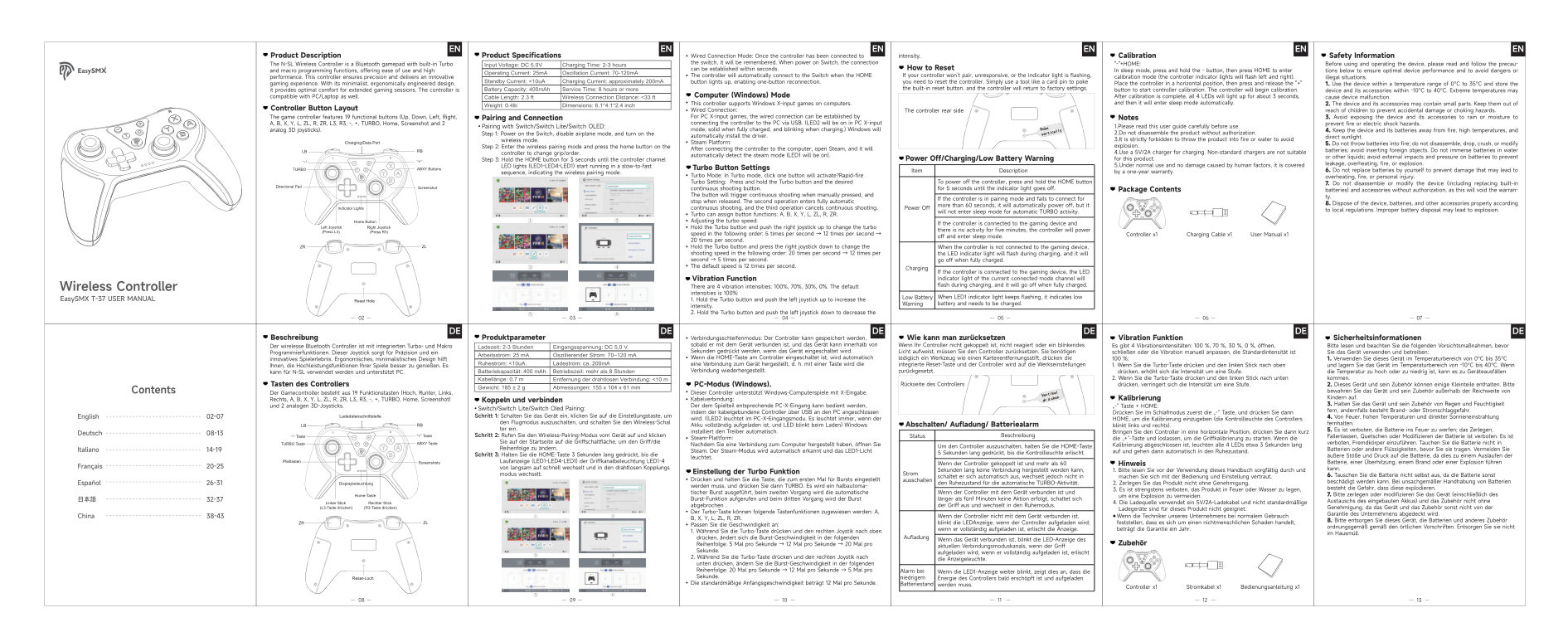 Геймпад беспроводной/проводной EasySMX T37