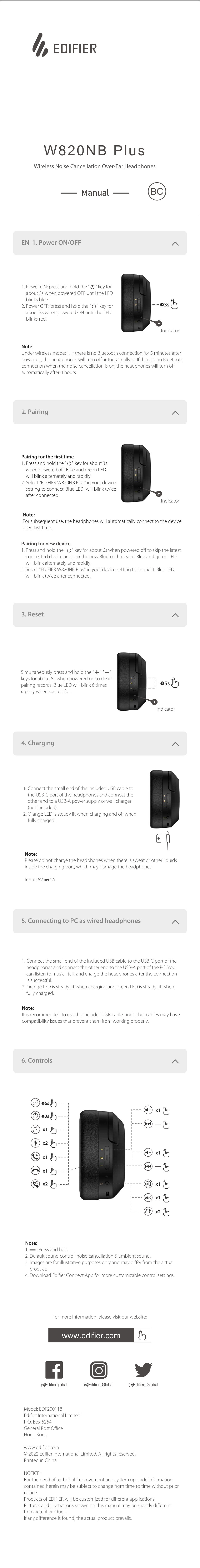 Беспроводные/проводные наушники Edifier W820NB Plus (New Version) розовый 2025