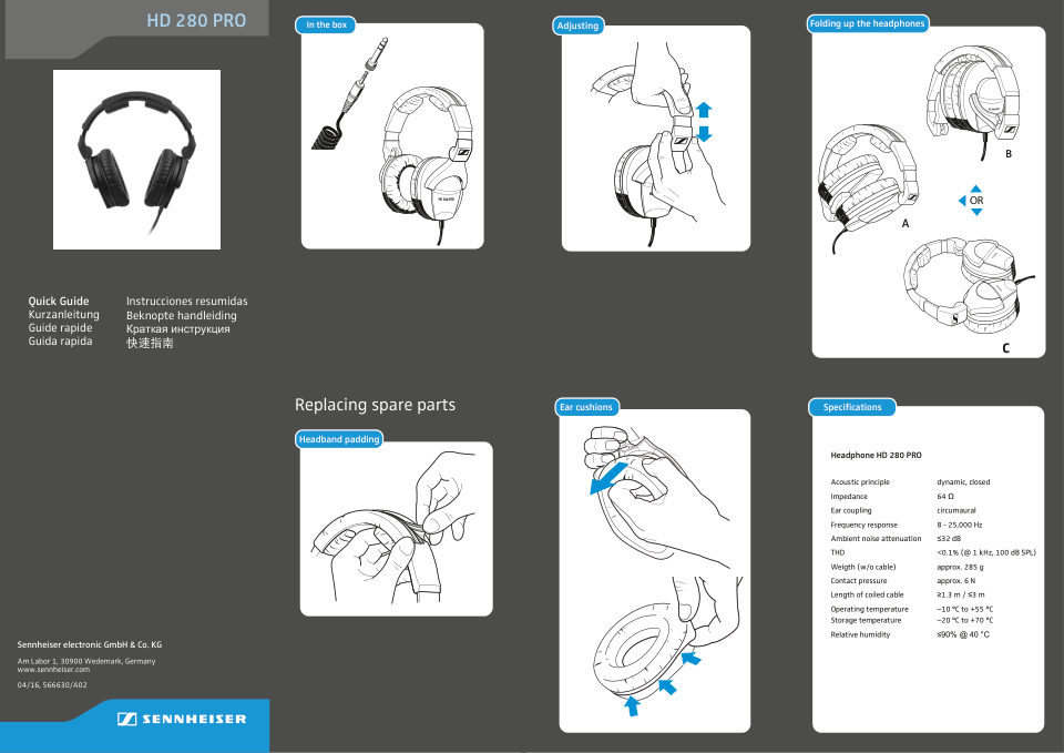 Проводные наушники Sennheiser HD 280 PRO черный 2015
