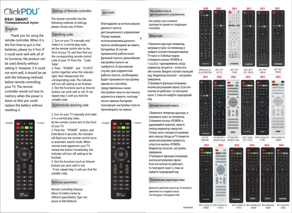 Пульт ДУ ClickPdu RS41 SMART