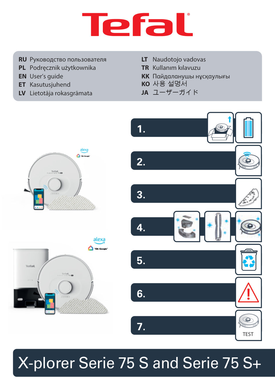 Робот-пылесос Tefal X-plorer Serie 75 S+ RG8597WH