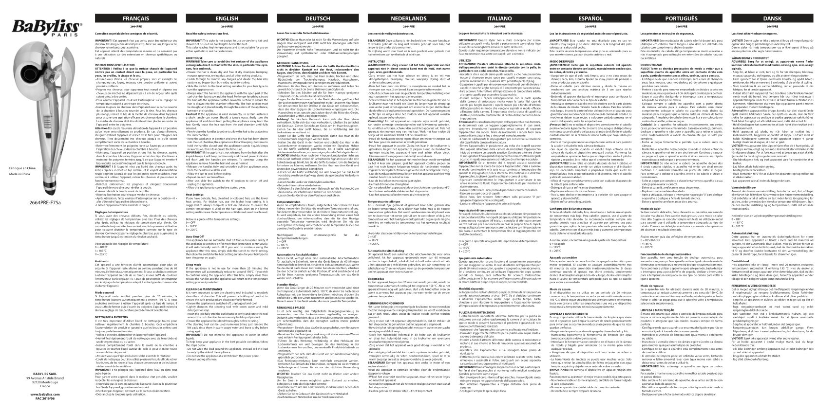 Щипцы для завивки волос BaByliss 2664PRE