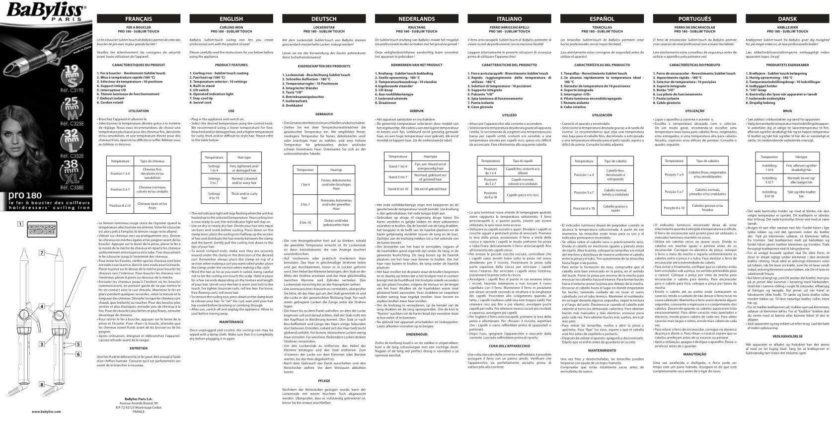 Щипцы для завивки волос Babyliss C338E