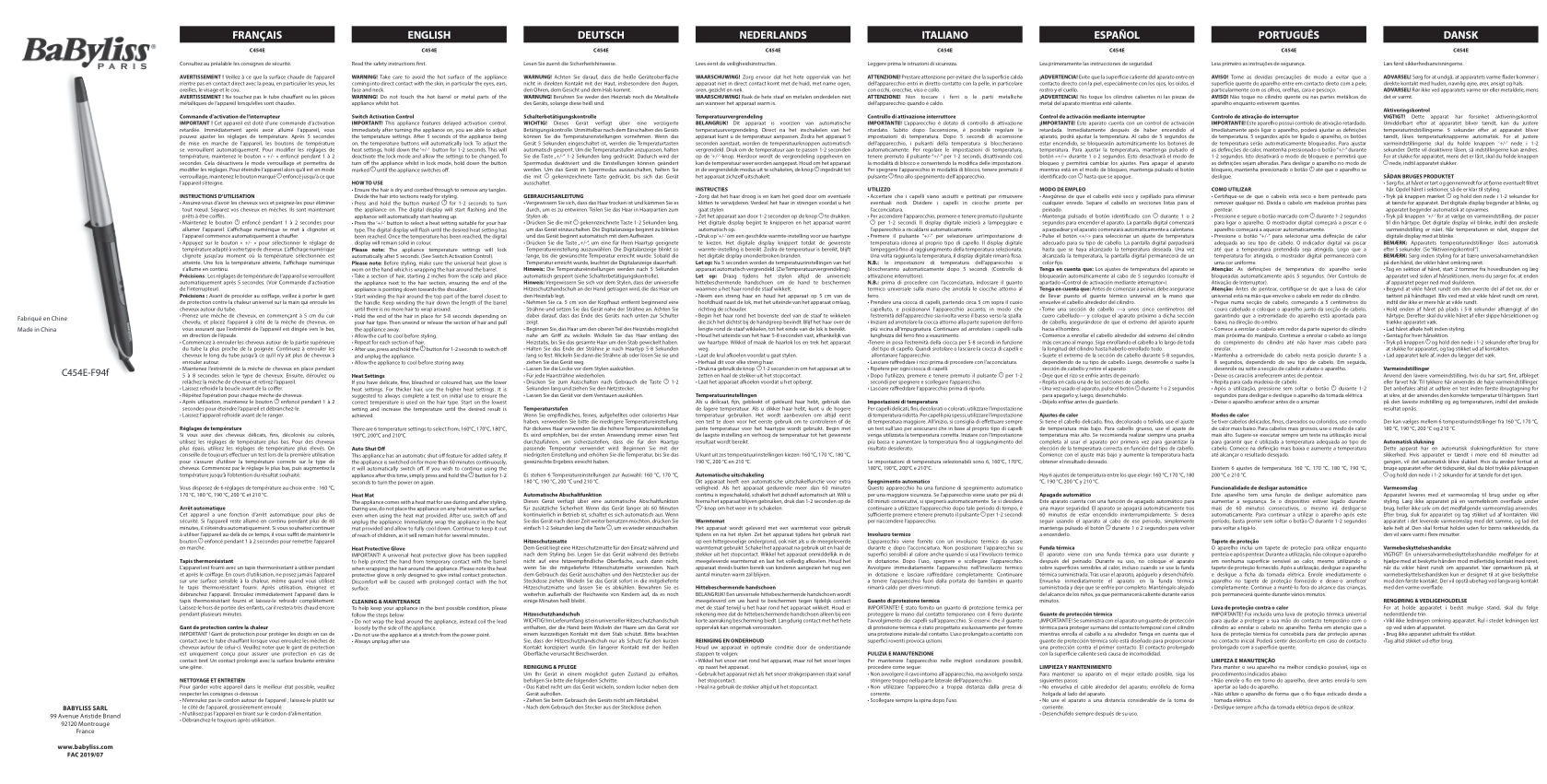 Щипцы для завивки волос BaByliss C452E