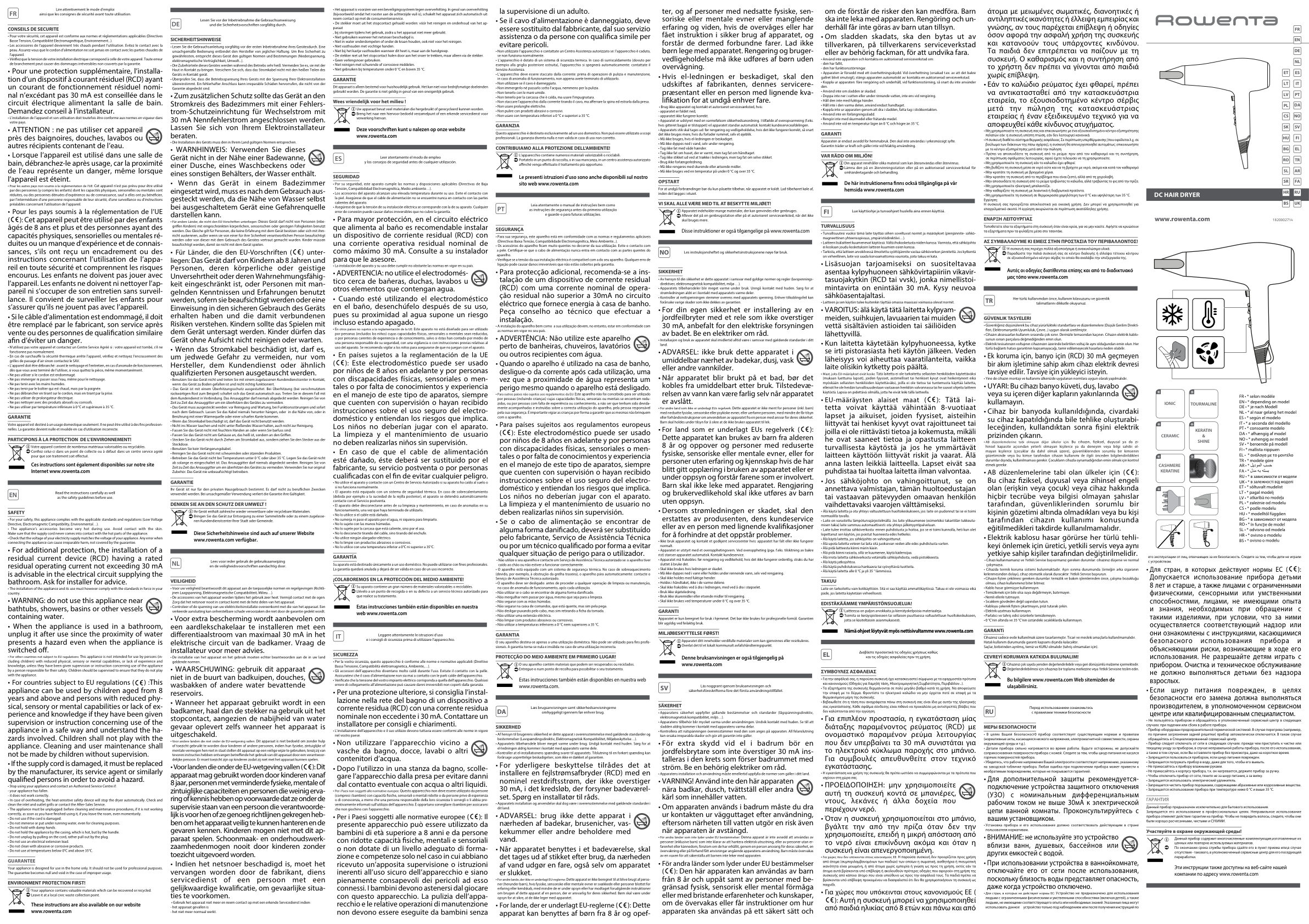 Фен Rowenta Powerline CV5930F0 белый/серый