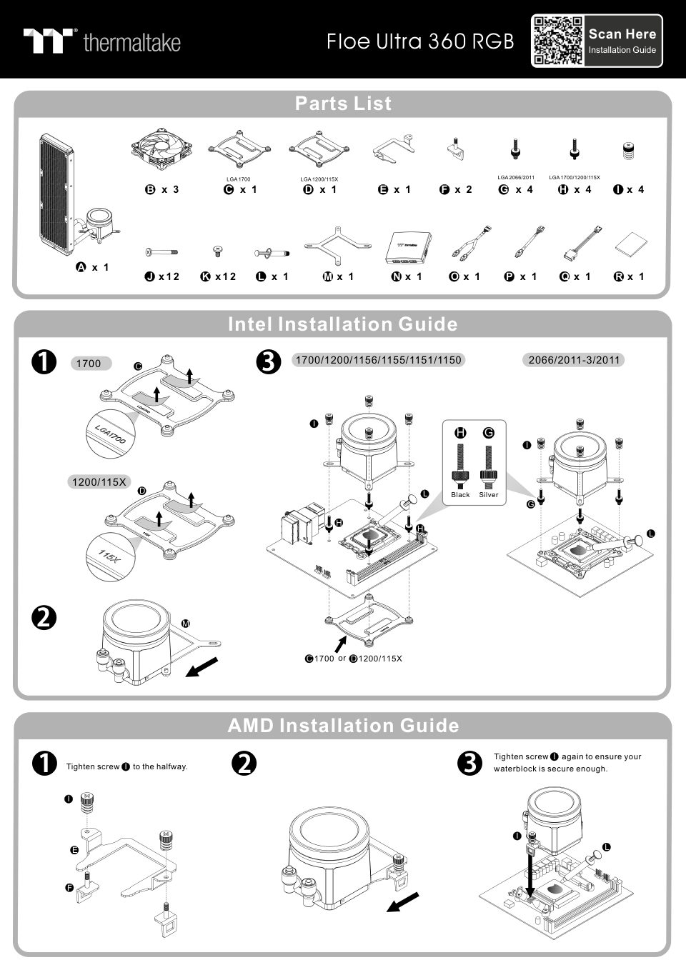 Система охлаждения Thermaltake Floe Ultra 360 RGB