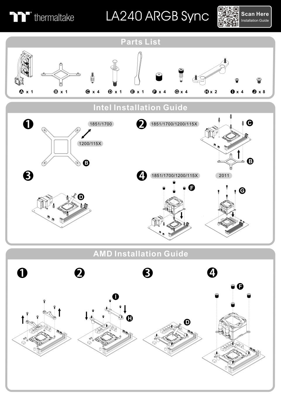 Система охлаждения Thermaltake LA240 ARGB