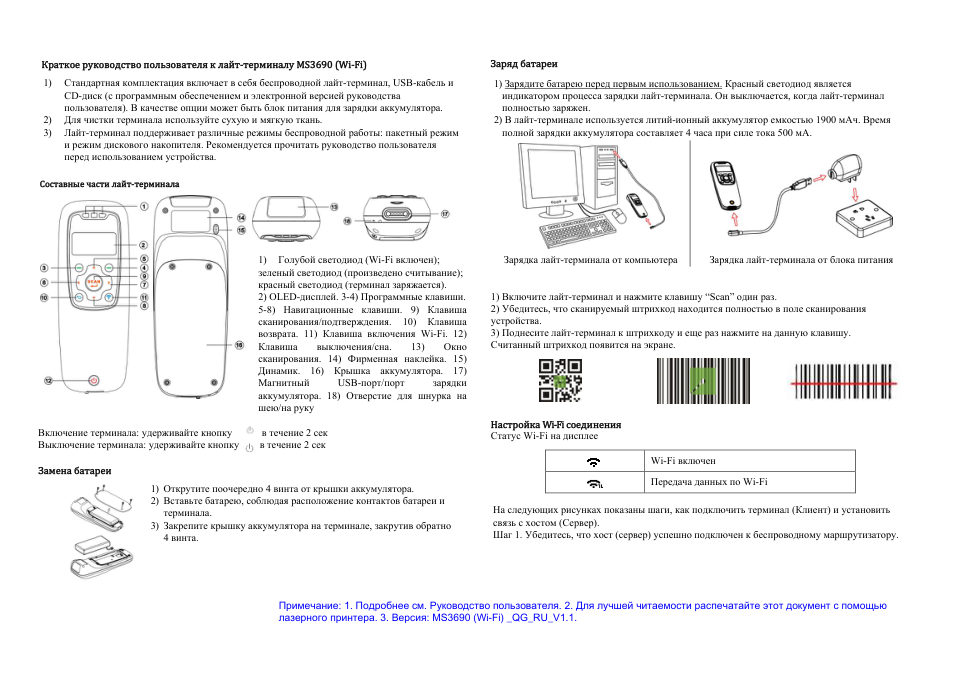Сканер штрих-кода Mindeo MS3690