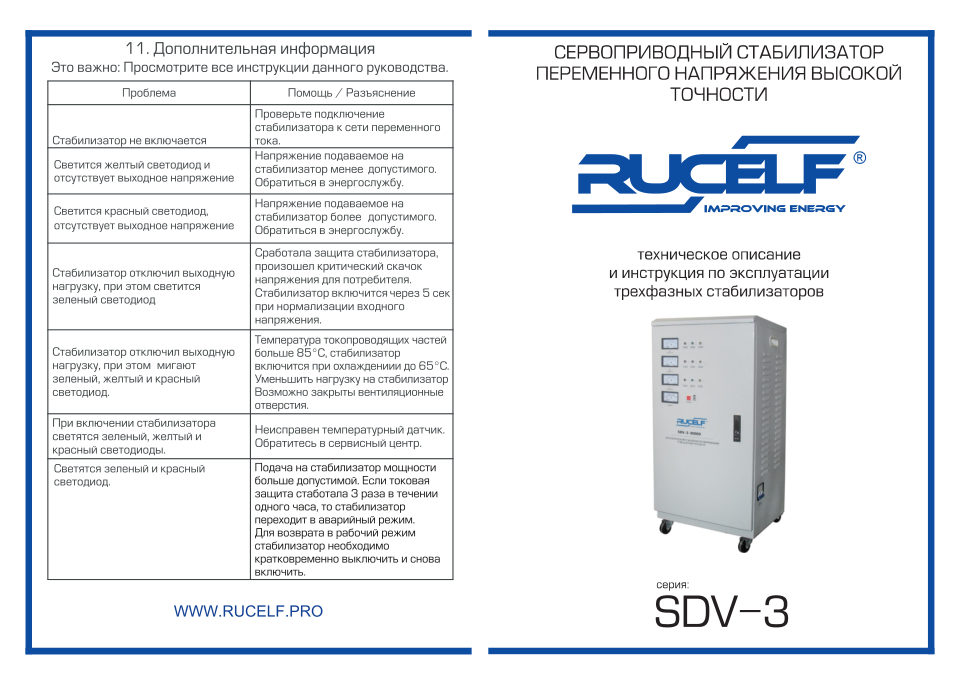 Стабилизатор напряжения RUCELF SDV-3