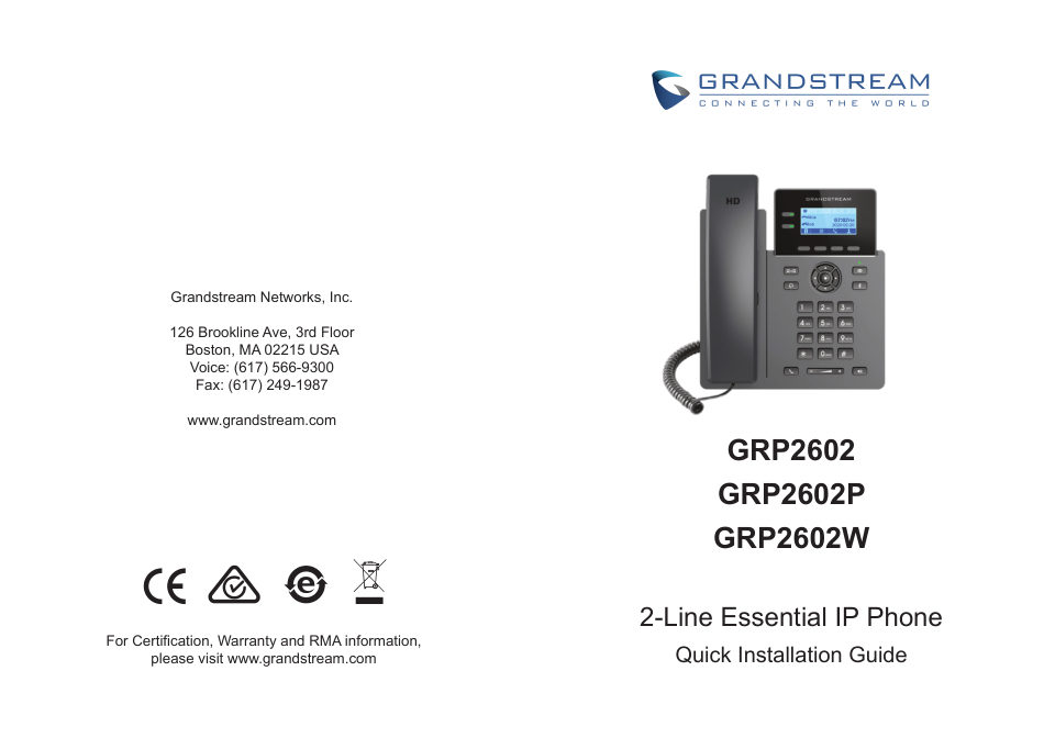 Телефон VoIP Grandstream GRP2602G