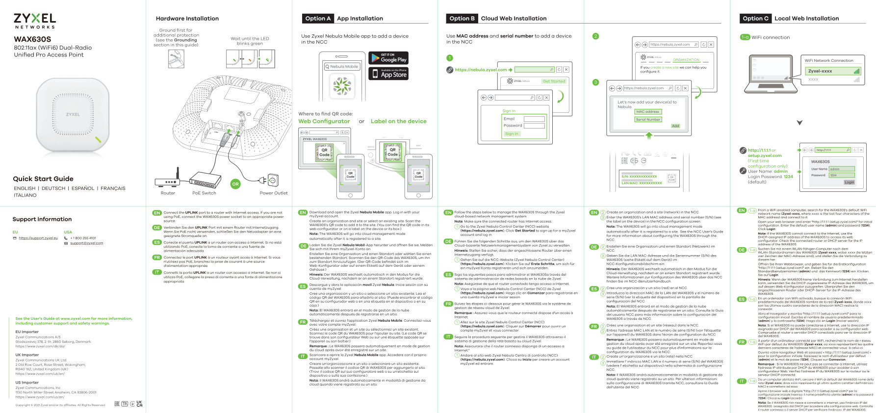 Точка доступа Zyxel WAX630S
