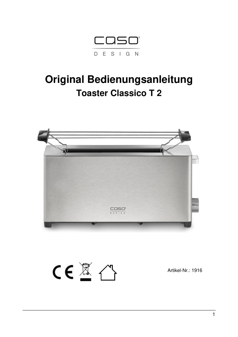 Тостер CASO Classico T2