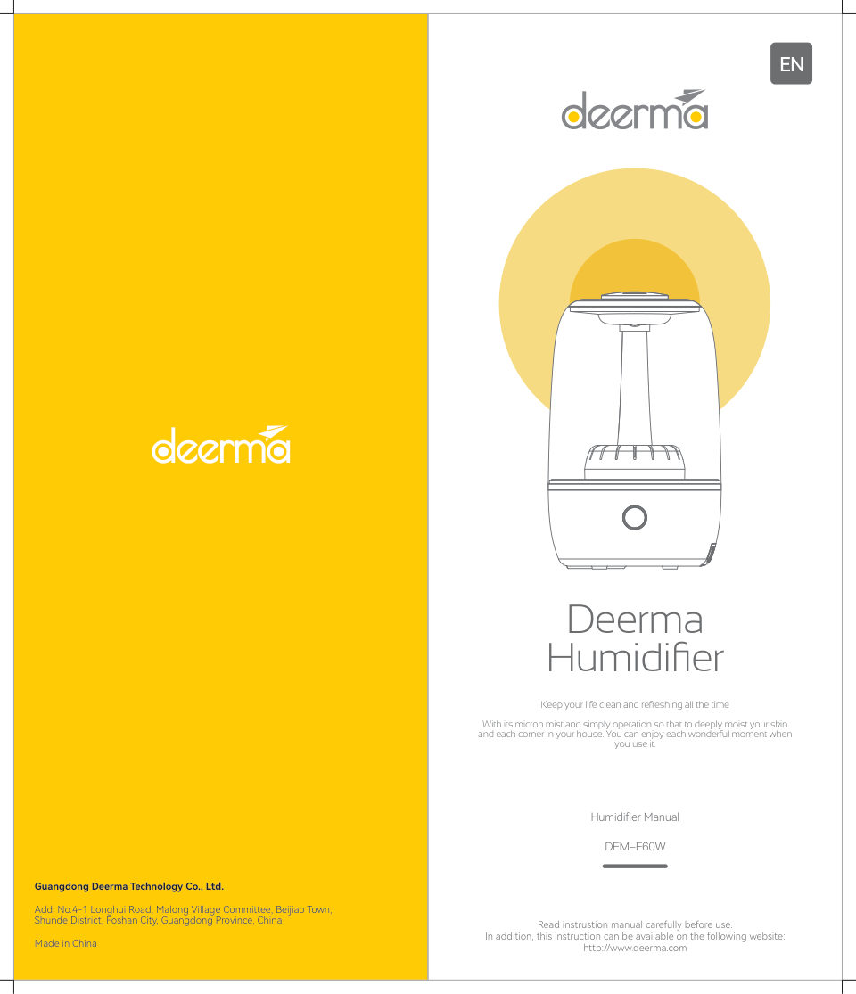 Увлажнитель воздуха Deerma DEM-F60W