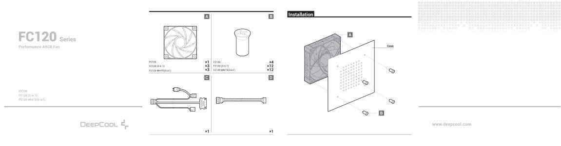 Вентилятор DEEPCOOL FC120 [R-FC120-BKAMN1-G-1]