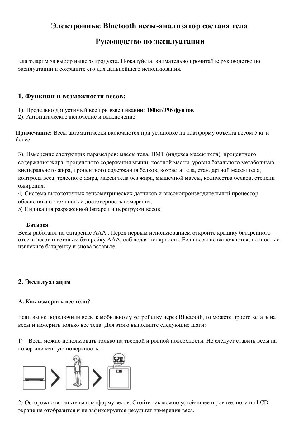 Весы MGB Body Fat Scale Glass Edition