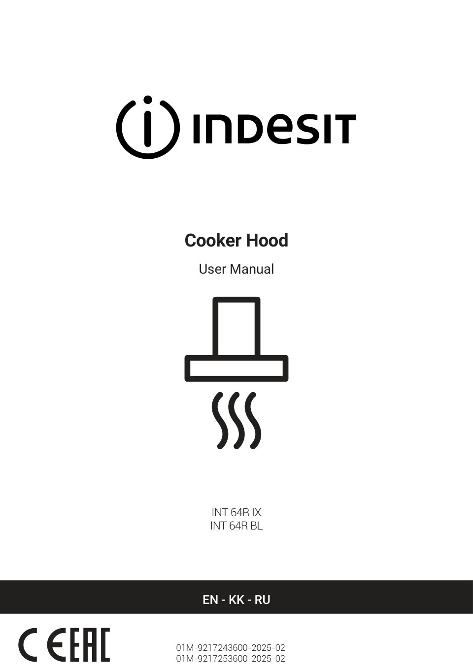Вытяжка телескопическая Indesit INT 64R BL