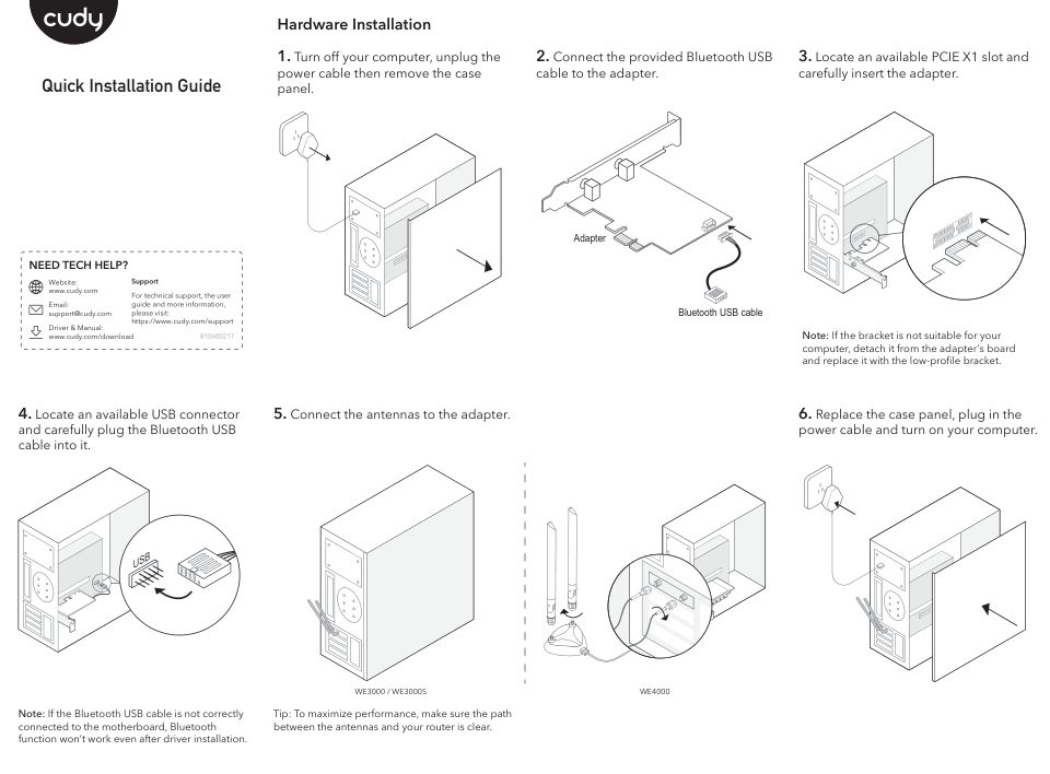 Wi-Fi адаптер + Bluetooth Cudy WE3000