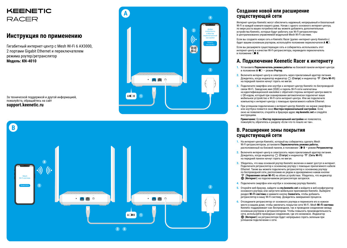 Wi-Fi роутер Keenetic KN-4010 Racer
