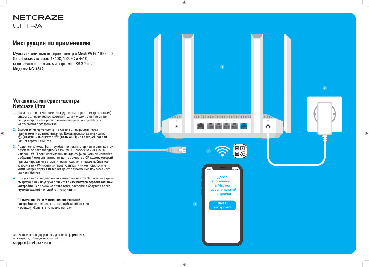 Wi-Fi роутер Netcraze Ultra NC-1812