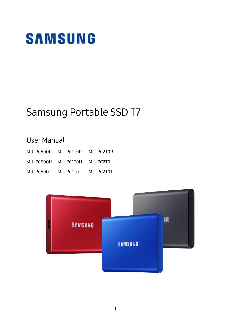 Внешний SSD Samsung T7 [MU-PC2T0R/WW]