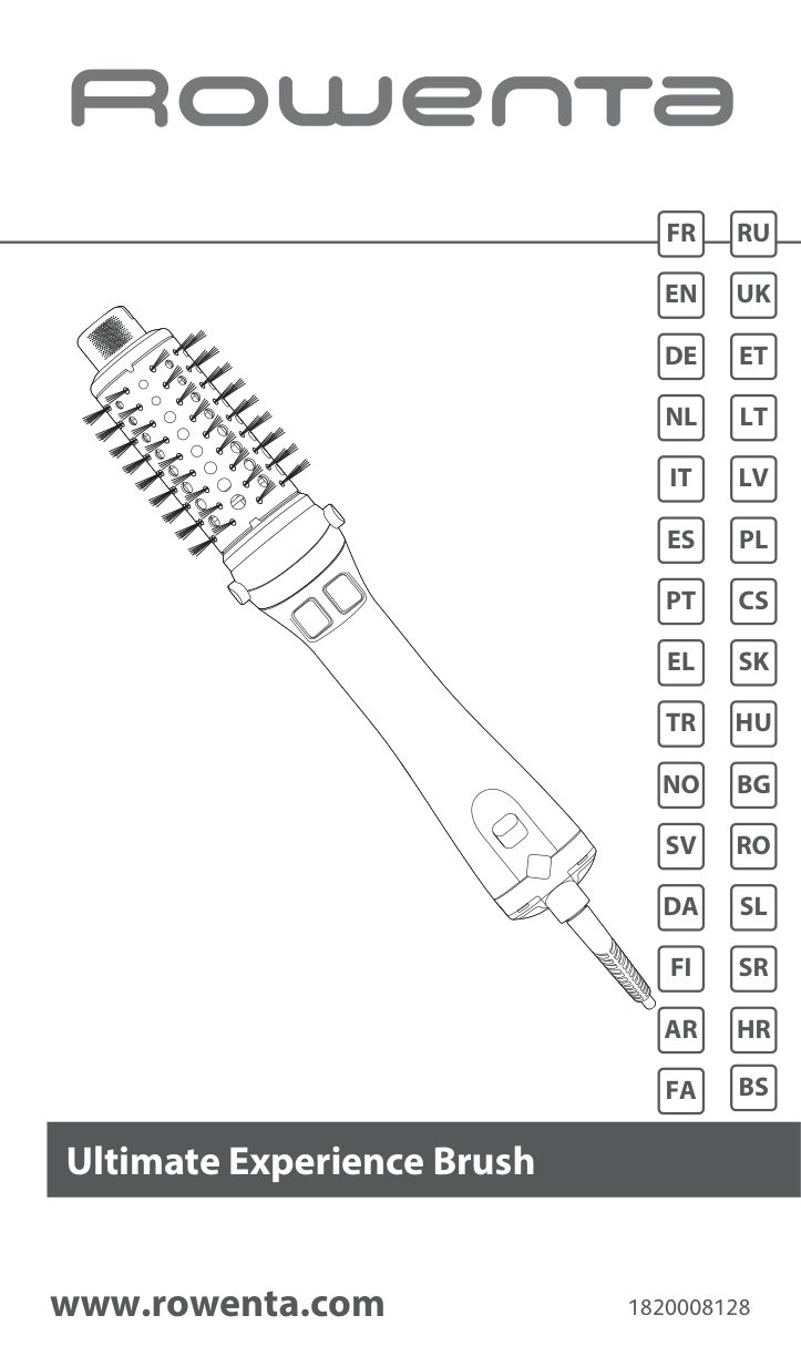 Фен-щетка Rowenta Ultimate Experience CF9720F0 белый/золотистый